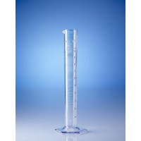 Цилиндр мерный высокий прозрачный, 50 мл, с 6-гранным основанием, пластиковый SAN, класс B, с рельефной градуировкой (64891) (Vitlab)