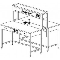 Стол островной химический на основе столов с ящиками и розетками 1500 СОХк-М (керамика KS-12)